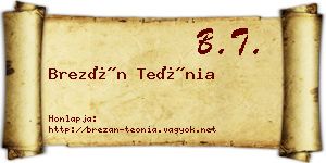 Brezán Teónia névjegykártya